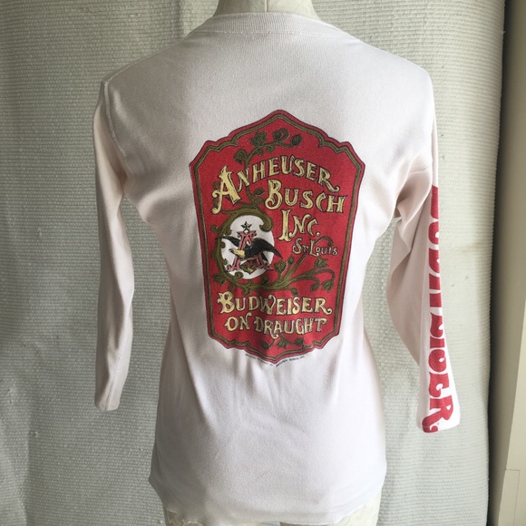 Vintage Tops - HVOFFRS! Vintage 70s Budweiser Busch Henley TShirt